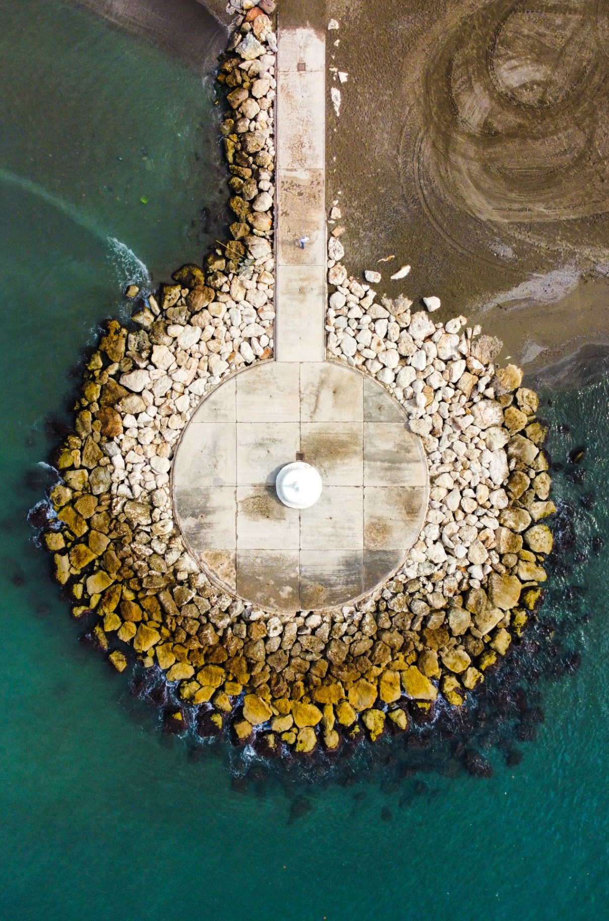 Top-down drone capture of the Pedregalejo breakwater