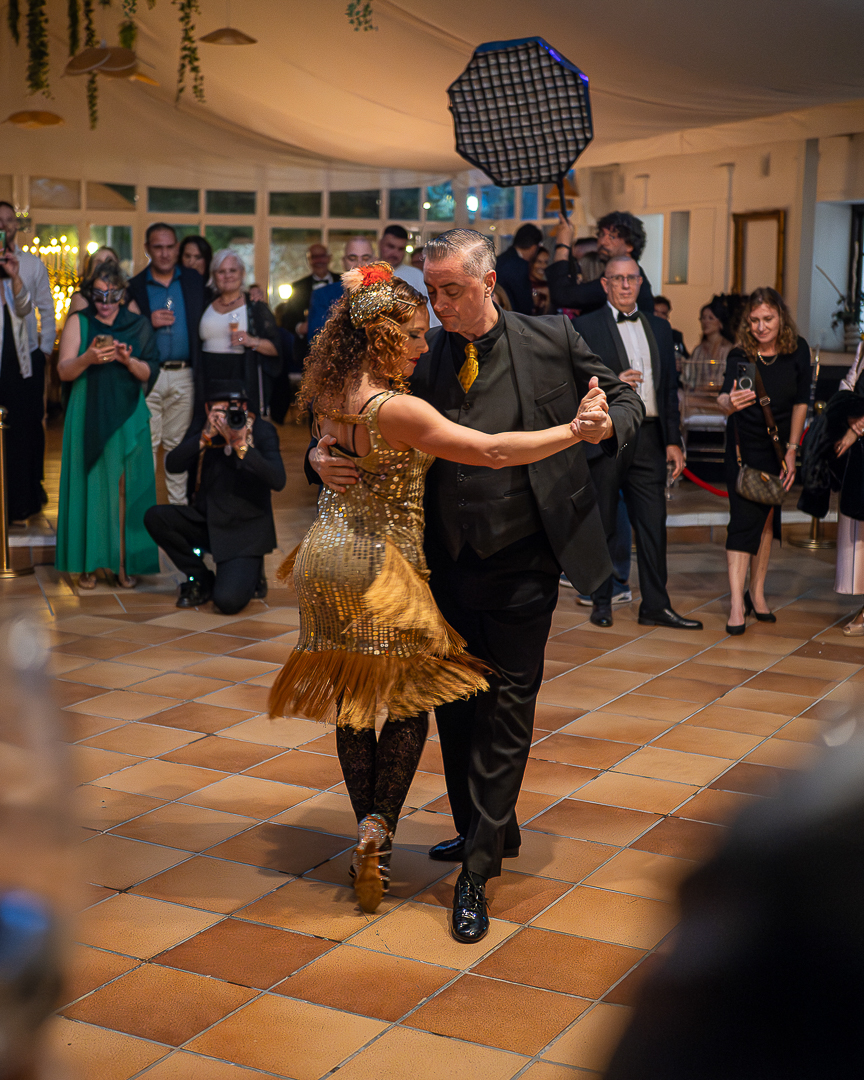Elegant tango performance during a high-end gala event