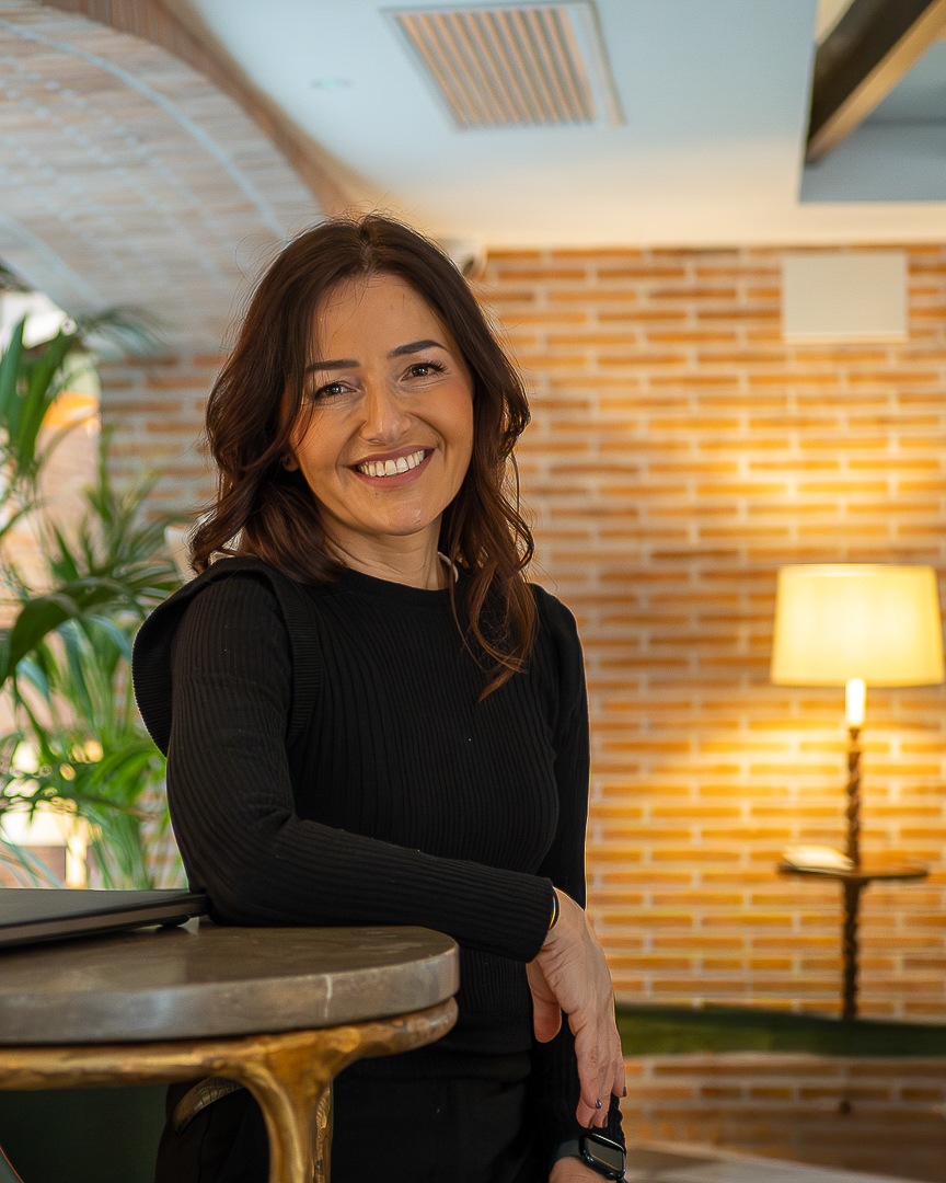 Executive corporate portrait in a warm interior setting
