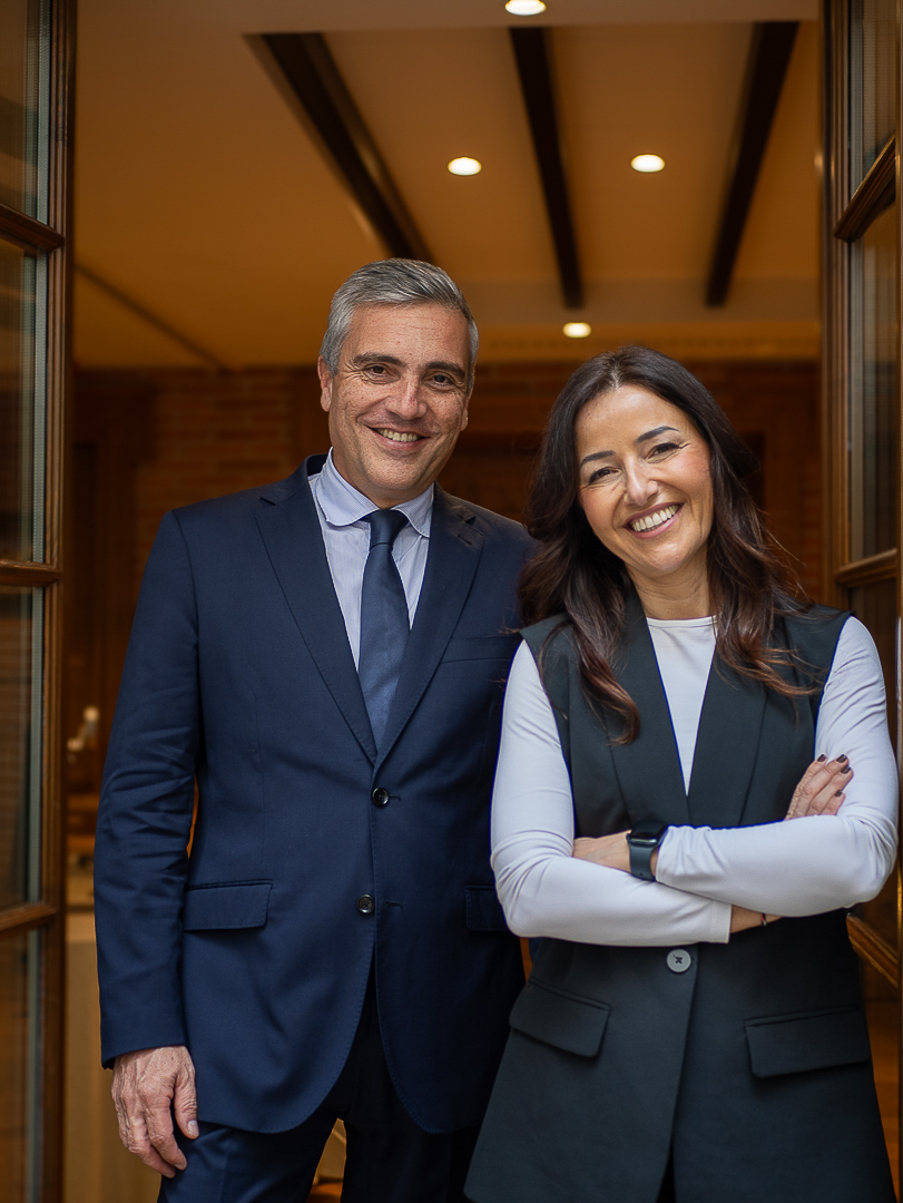Managing partners corporate portrait at the firm's entrance